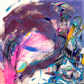 Abstract artwork with vibrant colors and shapes